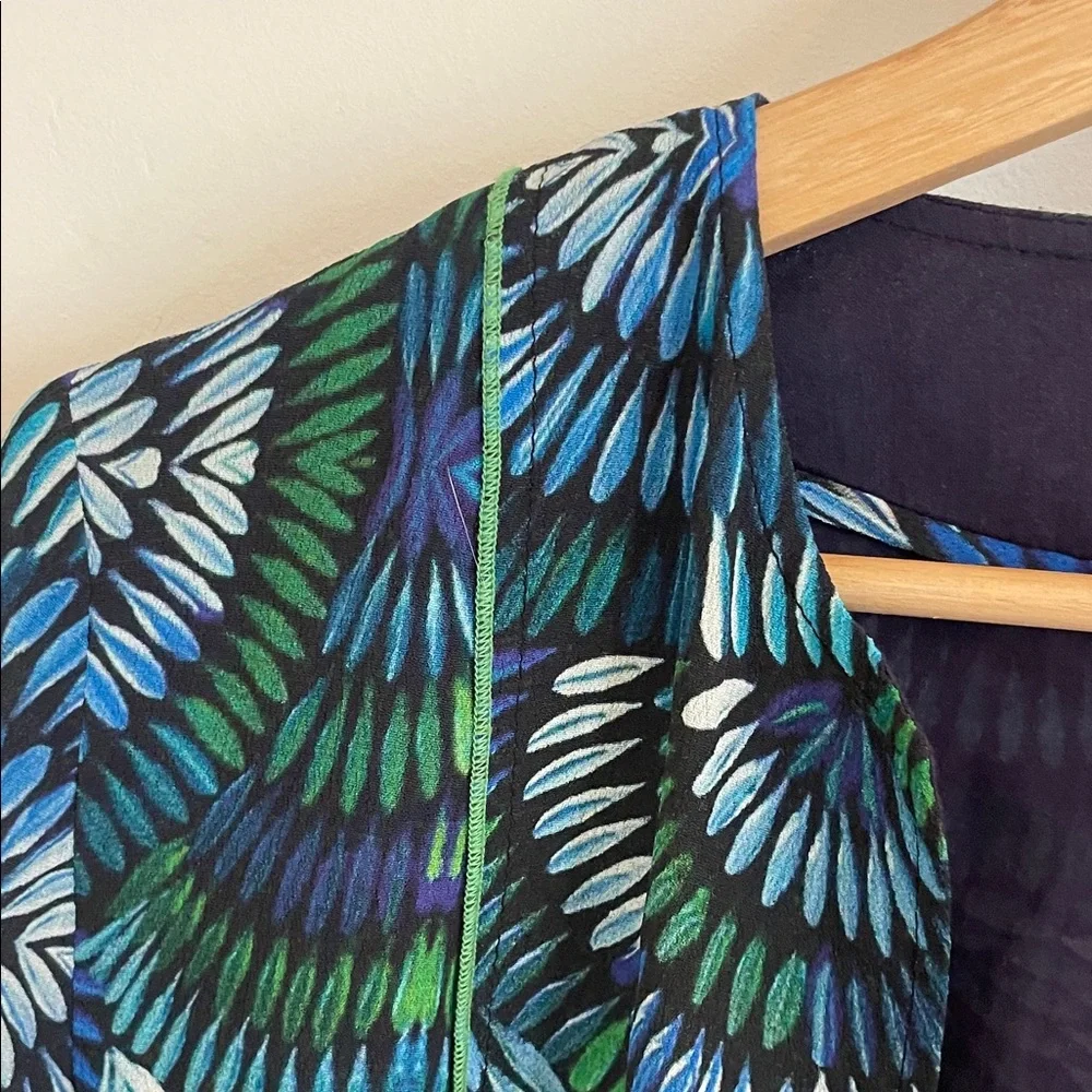 Colorful Patterned Open Front Jacket - Picture 7 of 9